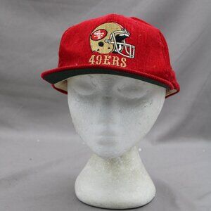 San Francisco 49ers Hat (VTG) - Helmet Graphic Corduroy Classic - Adult Snapback